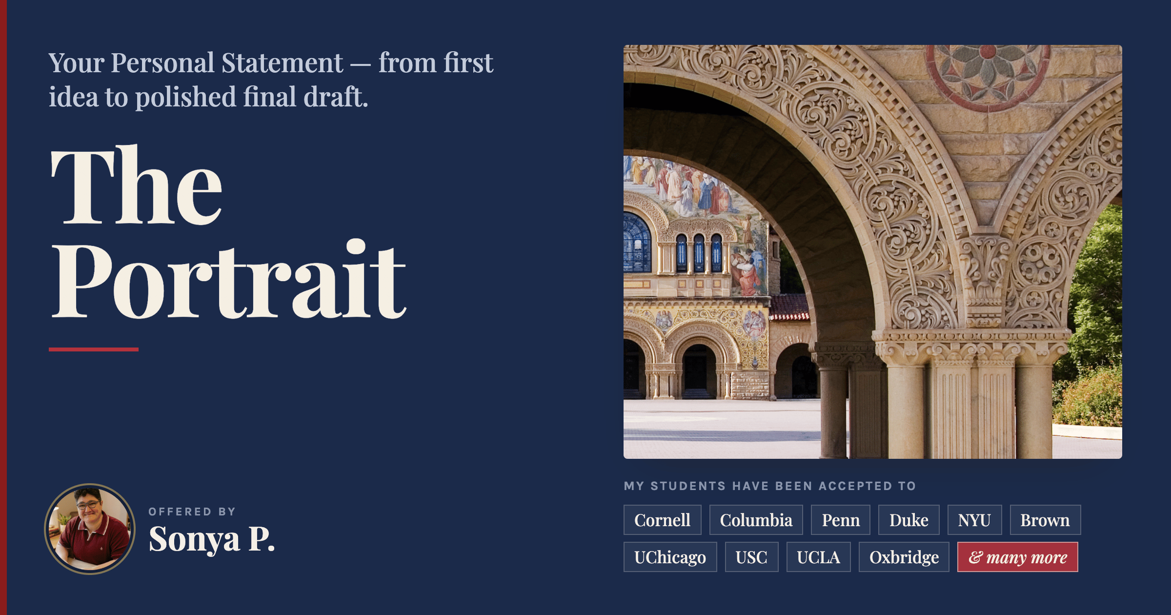 The Portrait: Your Personal Statement — From First Idea to Polished Final 