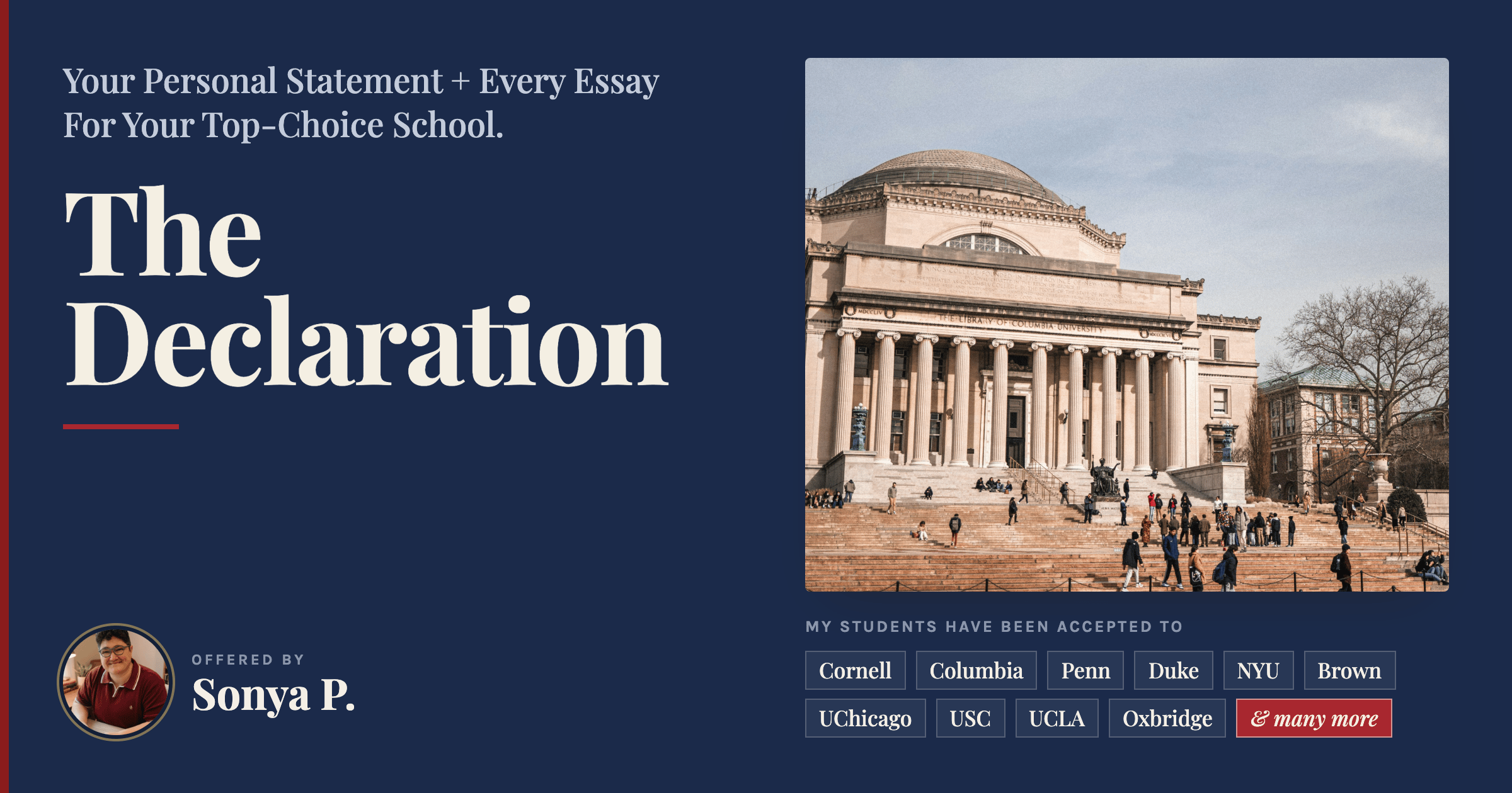The Declaration - Your Personal Statement + Your First-choice School Essays