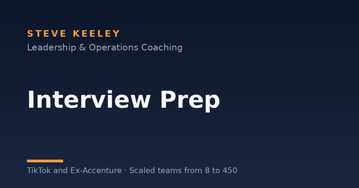 Interview Prep - Operations & Program Management