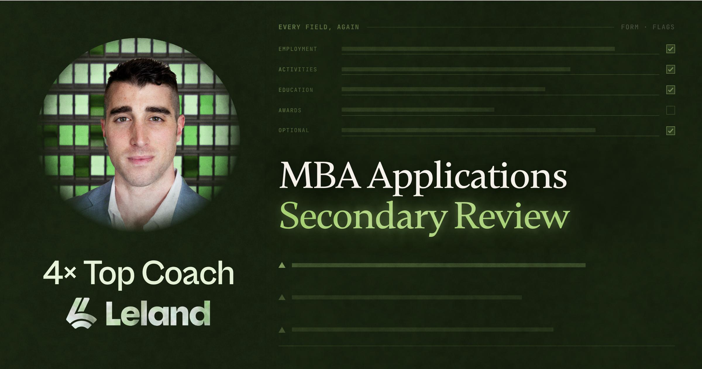 MBA Applications Secondary Review