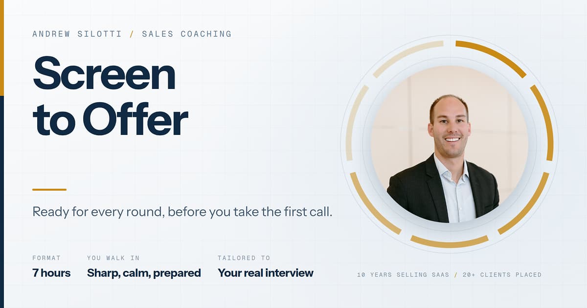 Screen to Offer: Sales Interview Prep