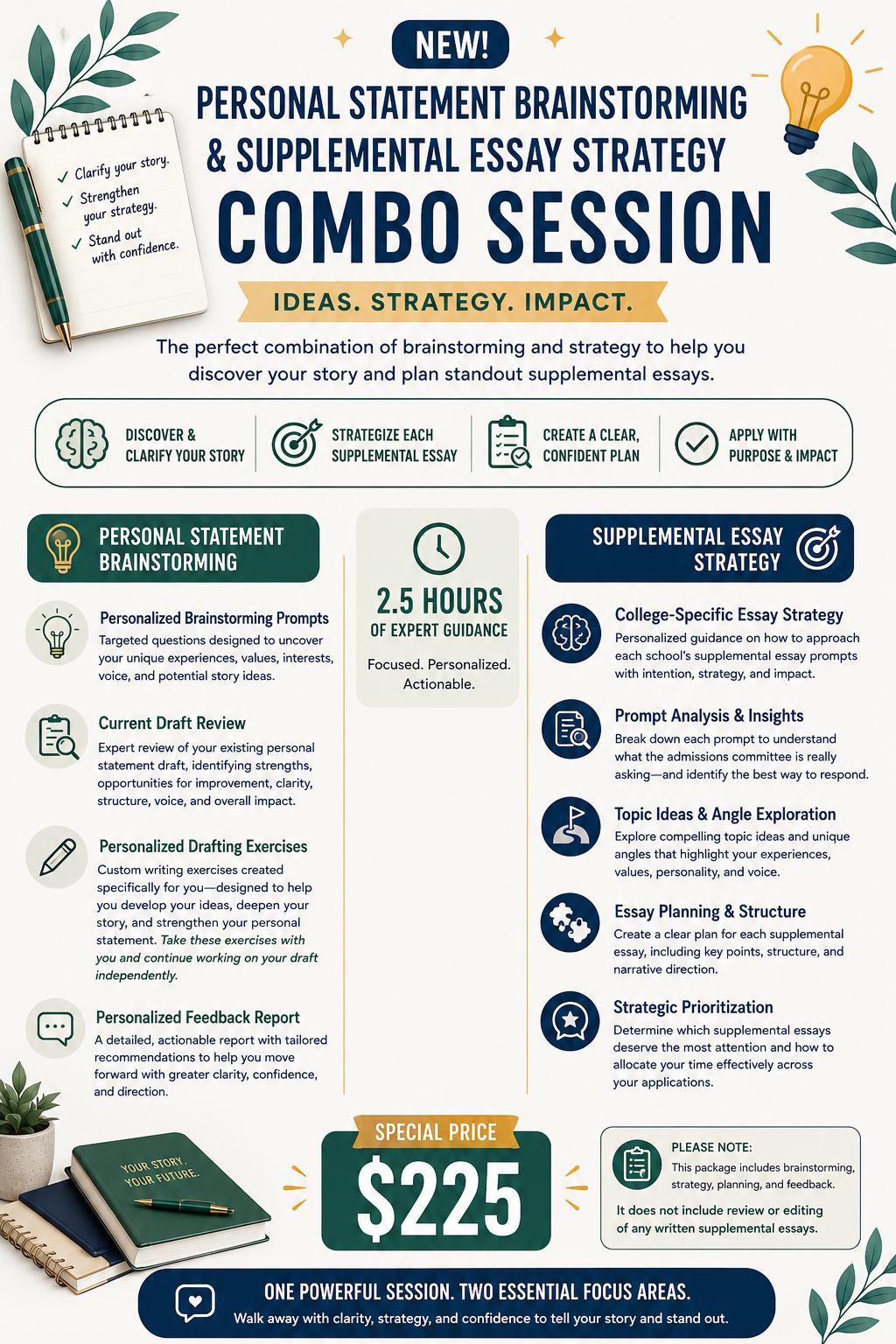 Personal Statement AND Supplemental Essay Tips & Brainstorming Session