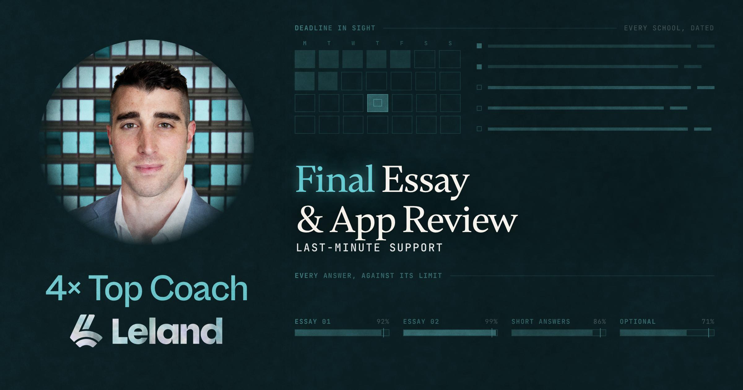 Final MBA Essay & App Review (Last-Minute Support)