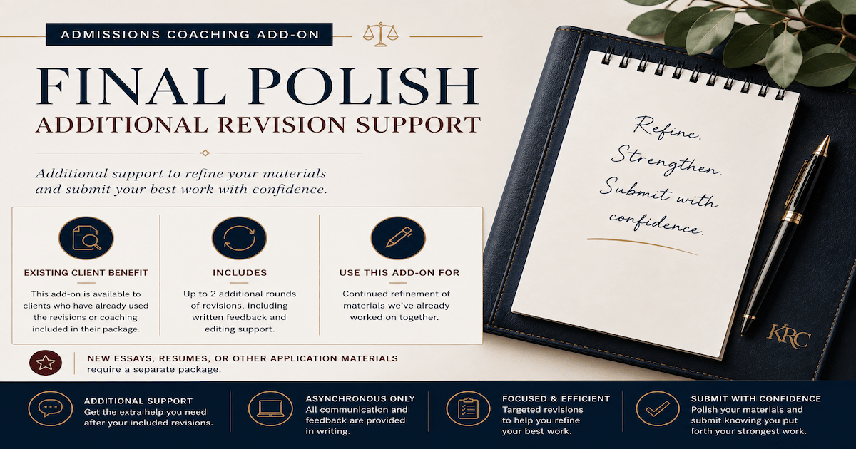 Keep It Going — Additional Coaching & Revisions