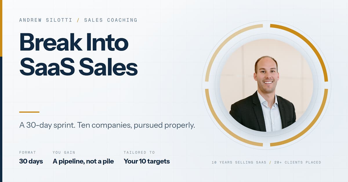 Break Into SaaS Sales: The 30-Day Job Sprint