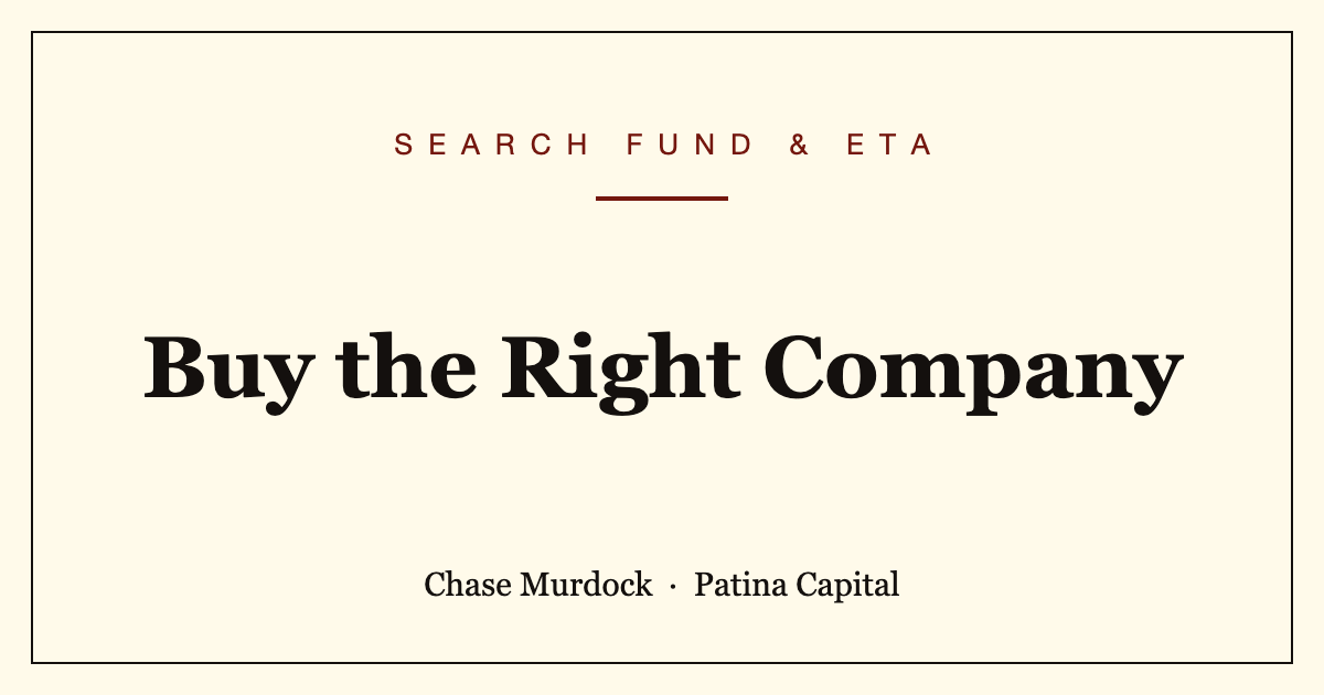Buy the Right Company