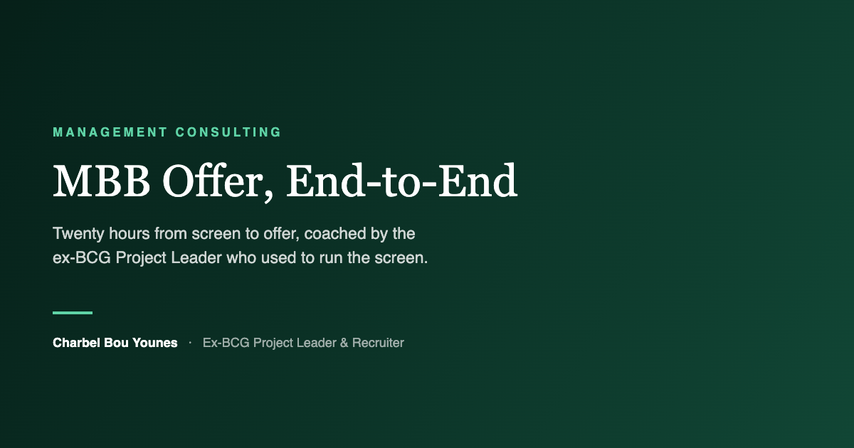Land an MBB Offer — End-to-End with an Ex-BCG Project Leader