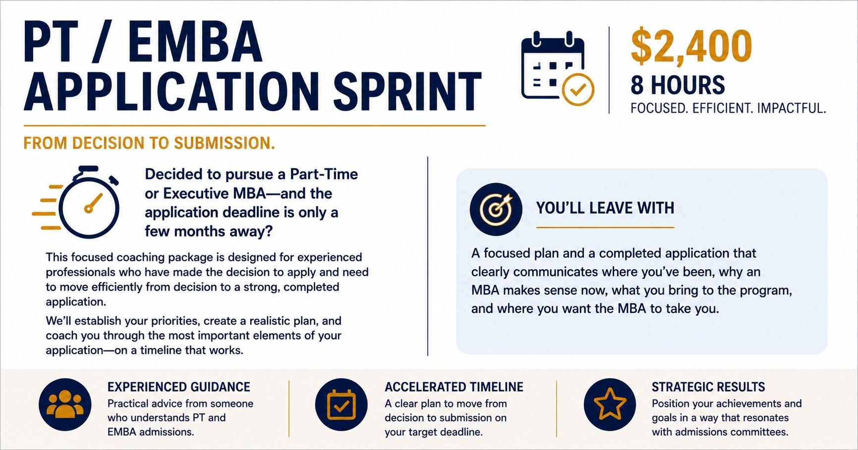 PT / EMBA Application Sprint  From Decision to Application