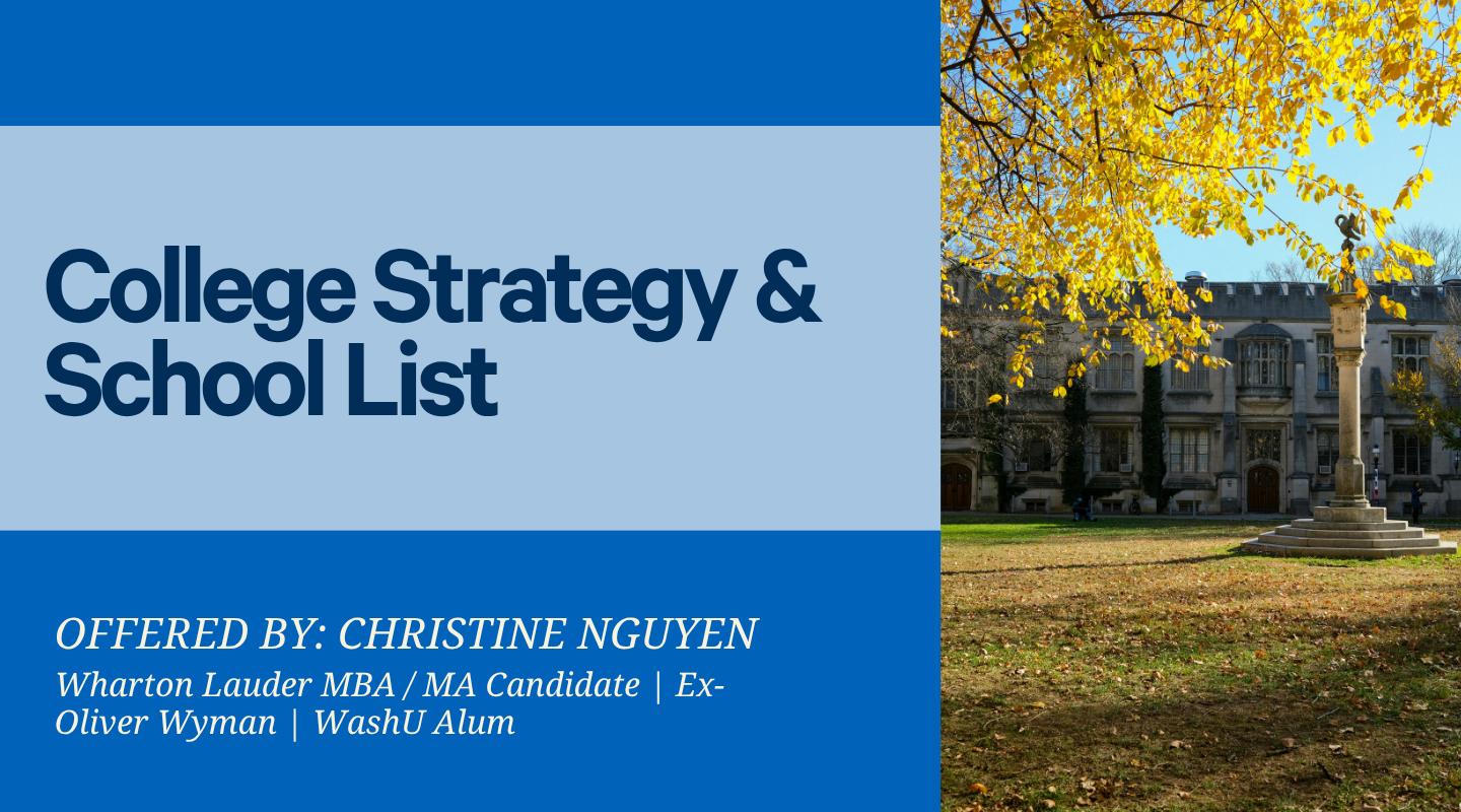 College Strategy & School List — $50