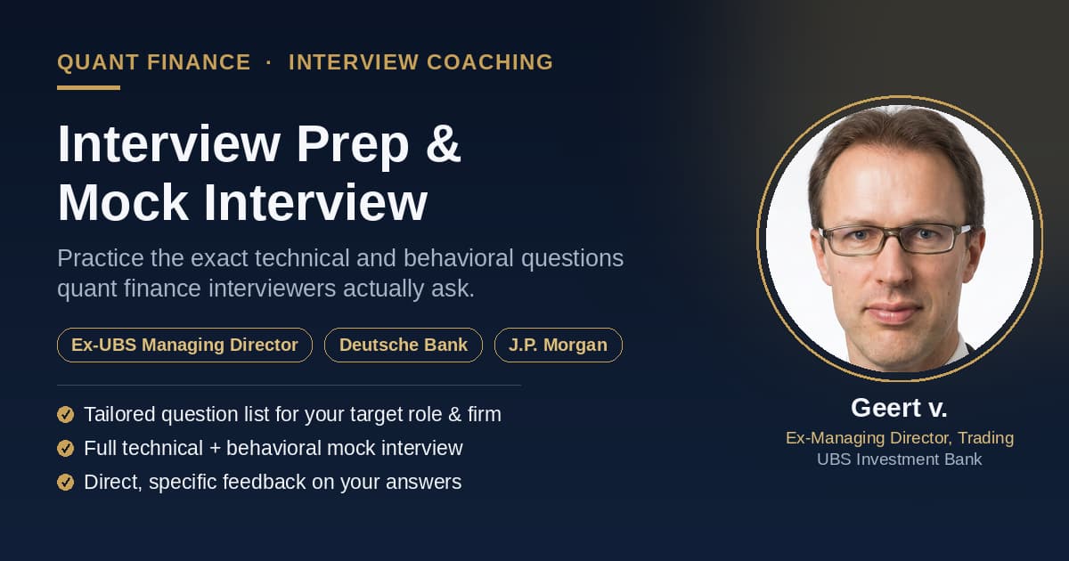 Quant Finance Interview Prep & Mock Interview