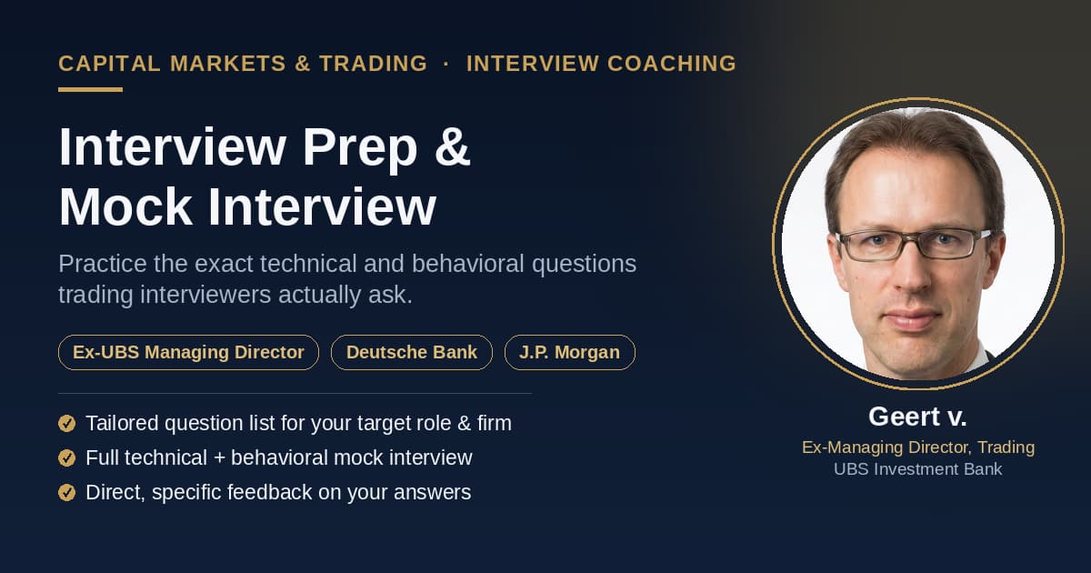 Trading Interview Prep & Mock Interview