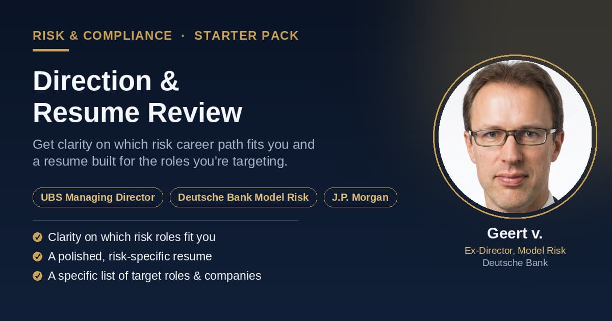 Risk Starter Pack: Direction & Resume Review