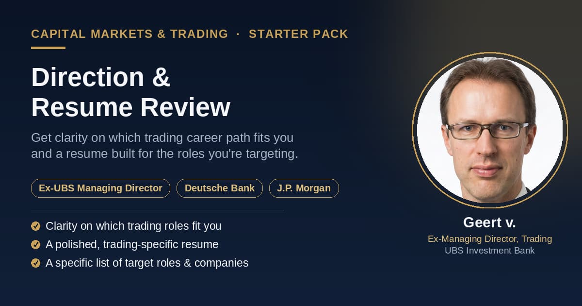 Trading Starter Pack: Direction & Resume Review