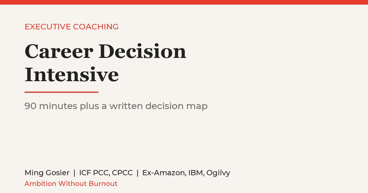 Career Decision Intensive (90 minutes + written decision map)