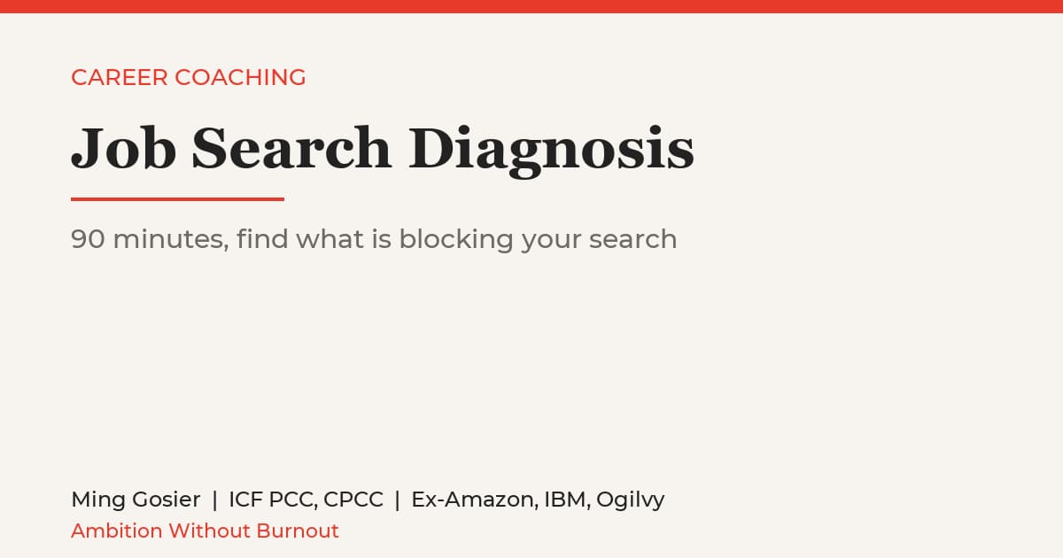 Job Search Diagnosis (90 minutes): find what is blocking your search