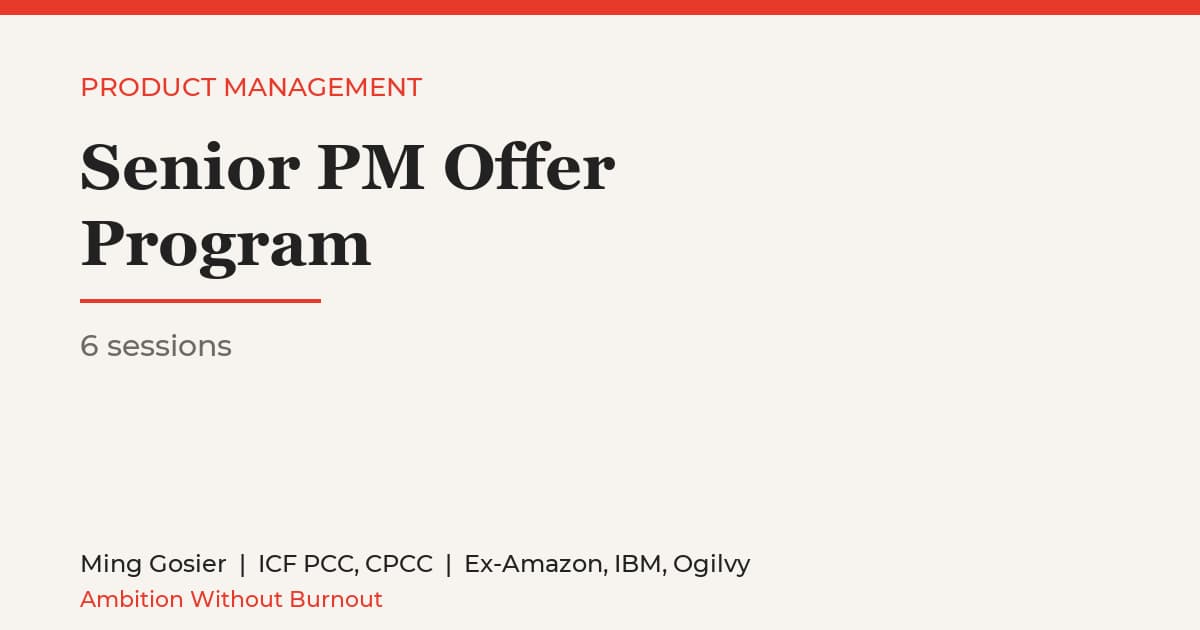 Senior PM Offer Program (6 sessions)