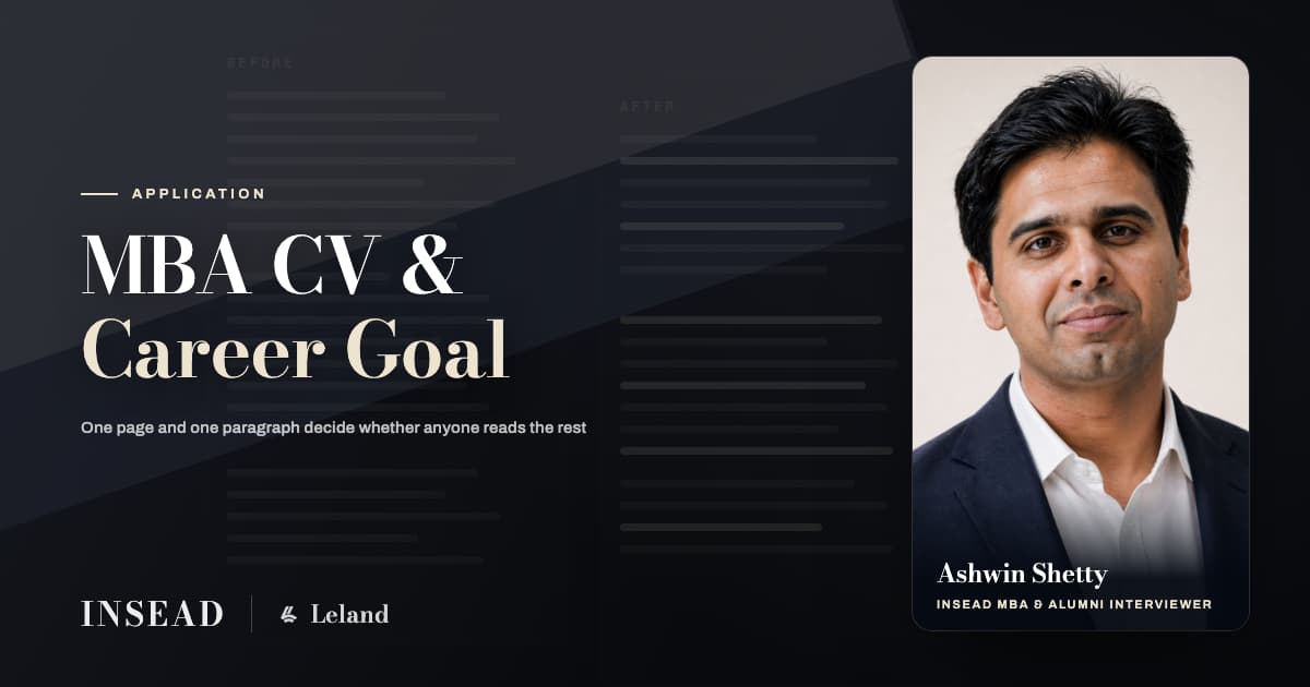 MBA CV & Career Goal: Built to Get You Interviewed