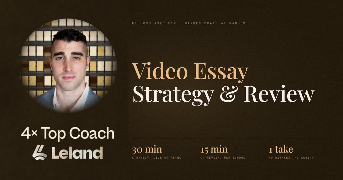 MBA Video Essay Strategy & Review