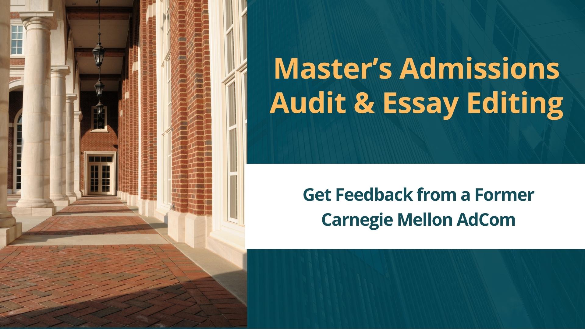 Admissions Audits & Editing Package