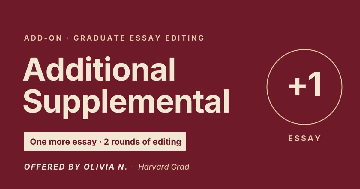 Add-on: Additional Supplemental Essay (Graduate Programs)