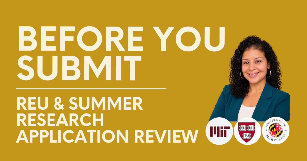 Before You Submit: REU & Summer Research Application Final Review