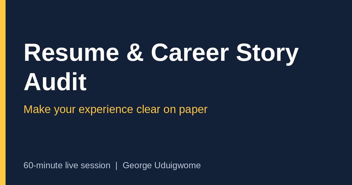 Resume & Career Story Audit