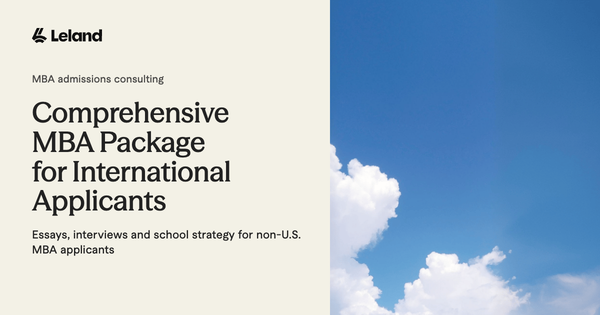 Comprehensive MBA Admissions Consulting for International Applicants