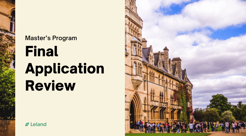 Master's Final Application Review