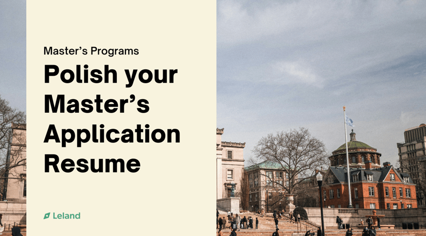 Polish your Master's Application Resume