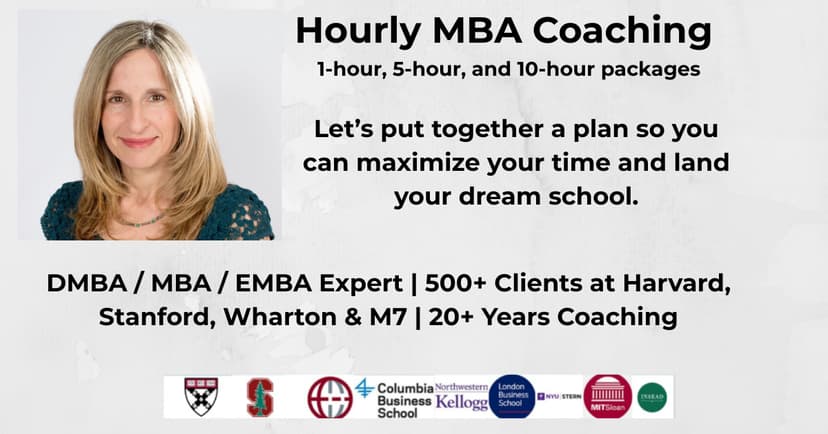 Hourly MBA Application Support - Tailored MBA Coaching